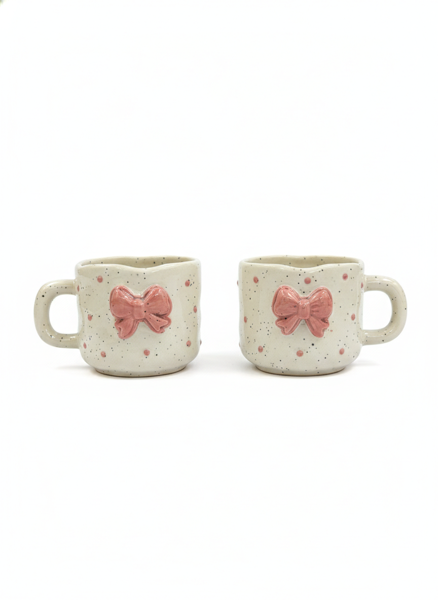 The Ribbon Mug Offwhite (Pack of 2)
