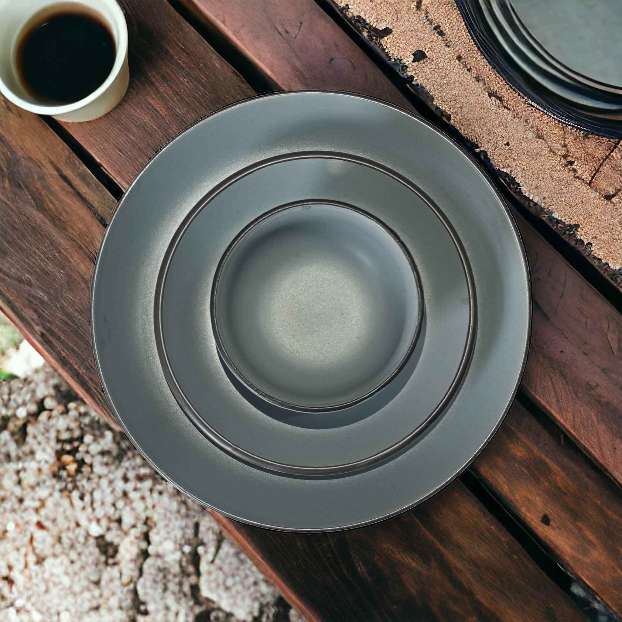 Grey Dinner Set (18 Pcs) - Clayful Homes