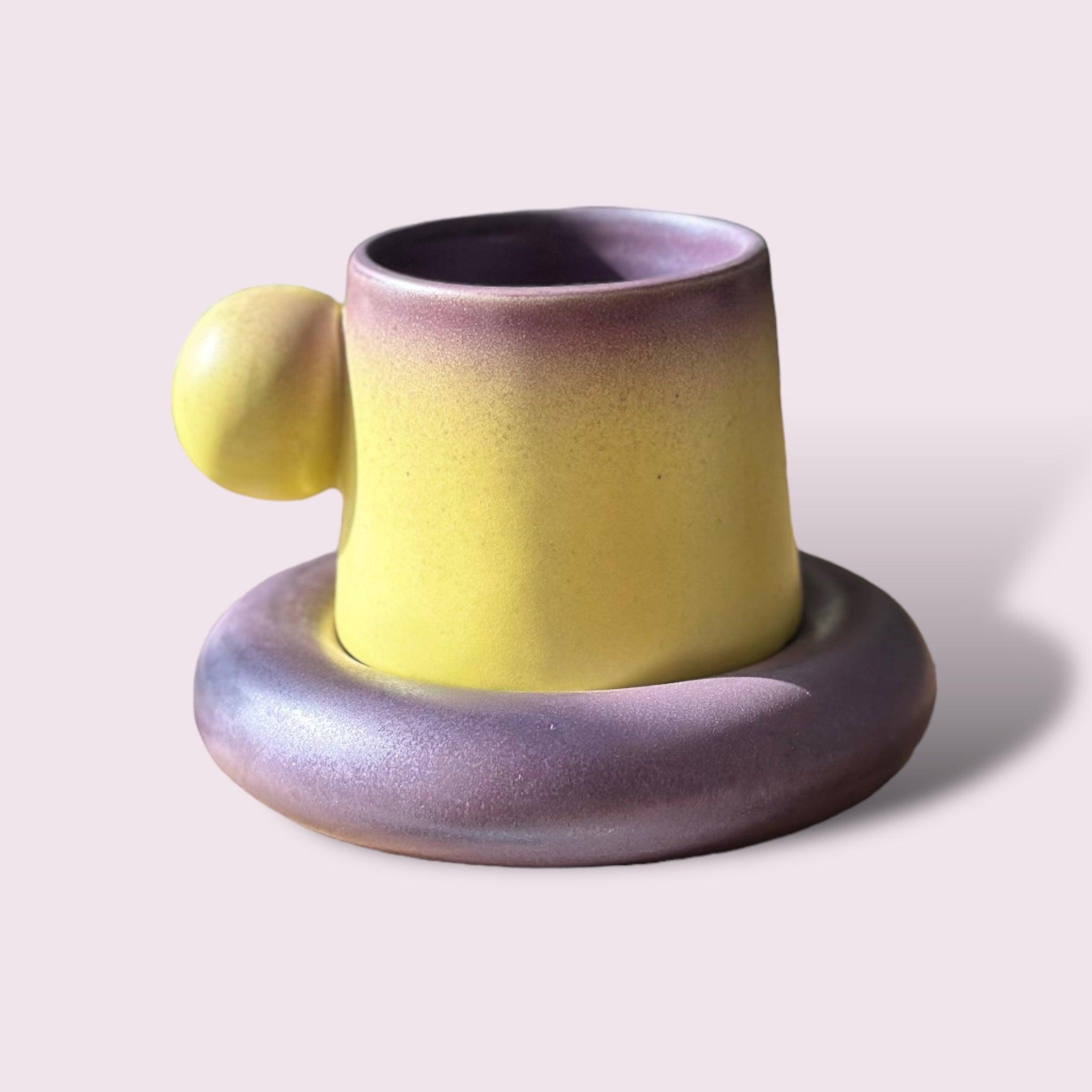 Knob Mug with Saucer - Clayful Homes