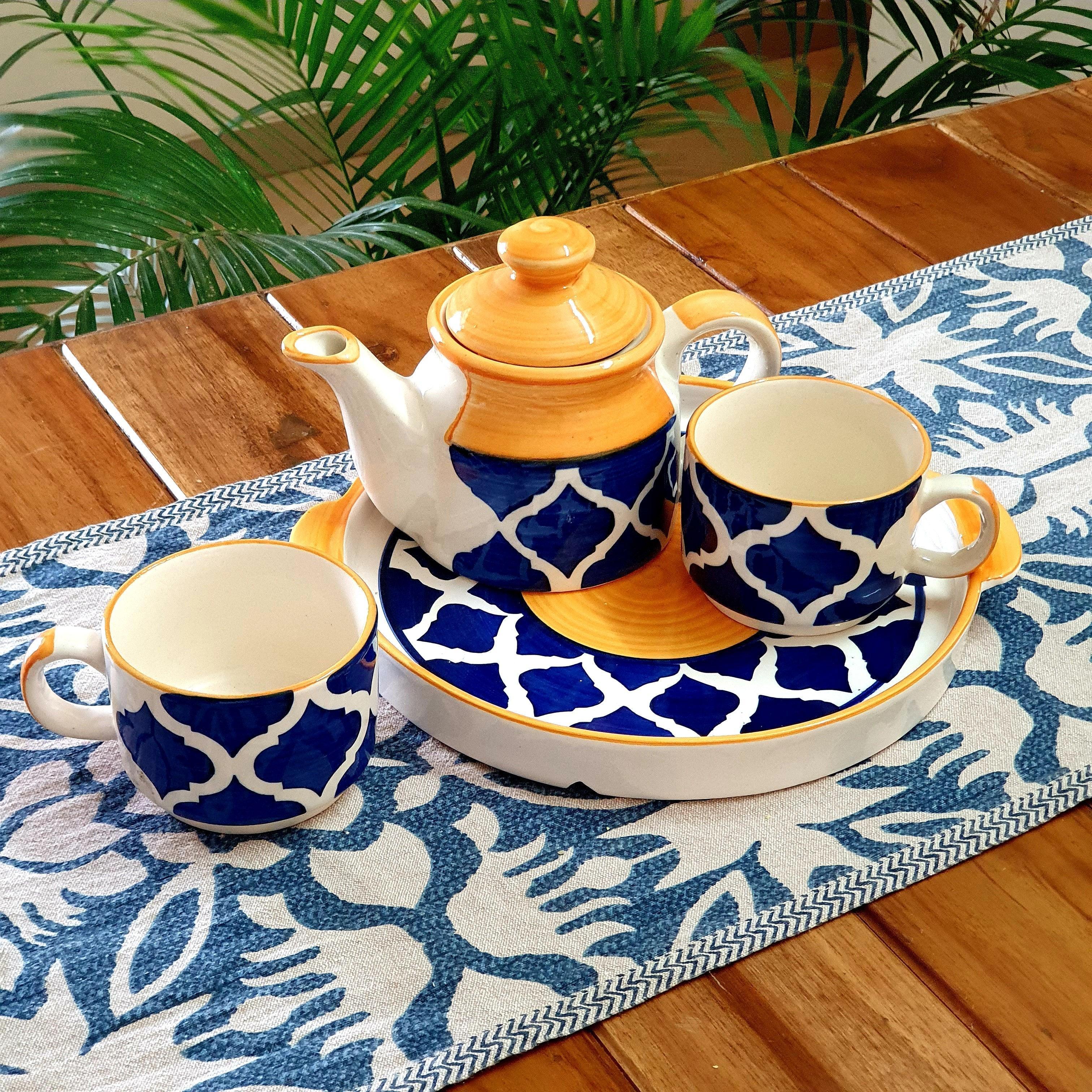 Two Moroccan Teapot Set - Clayful Homes