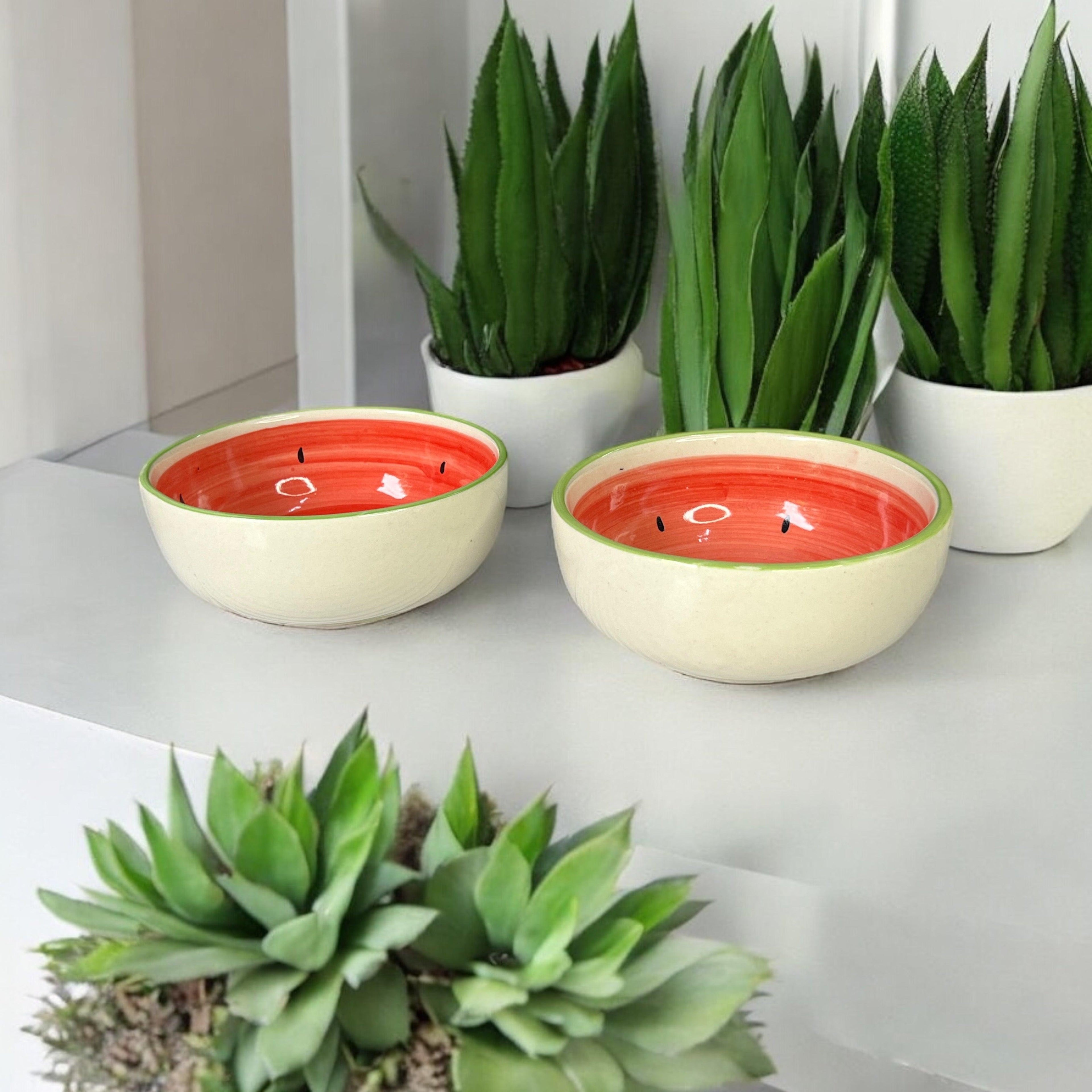 Watermelon Fruit Snack Bowls - Clayful Homes