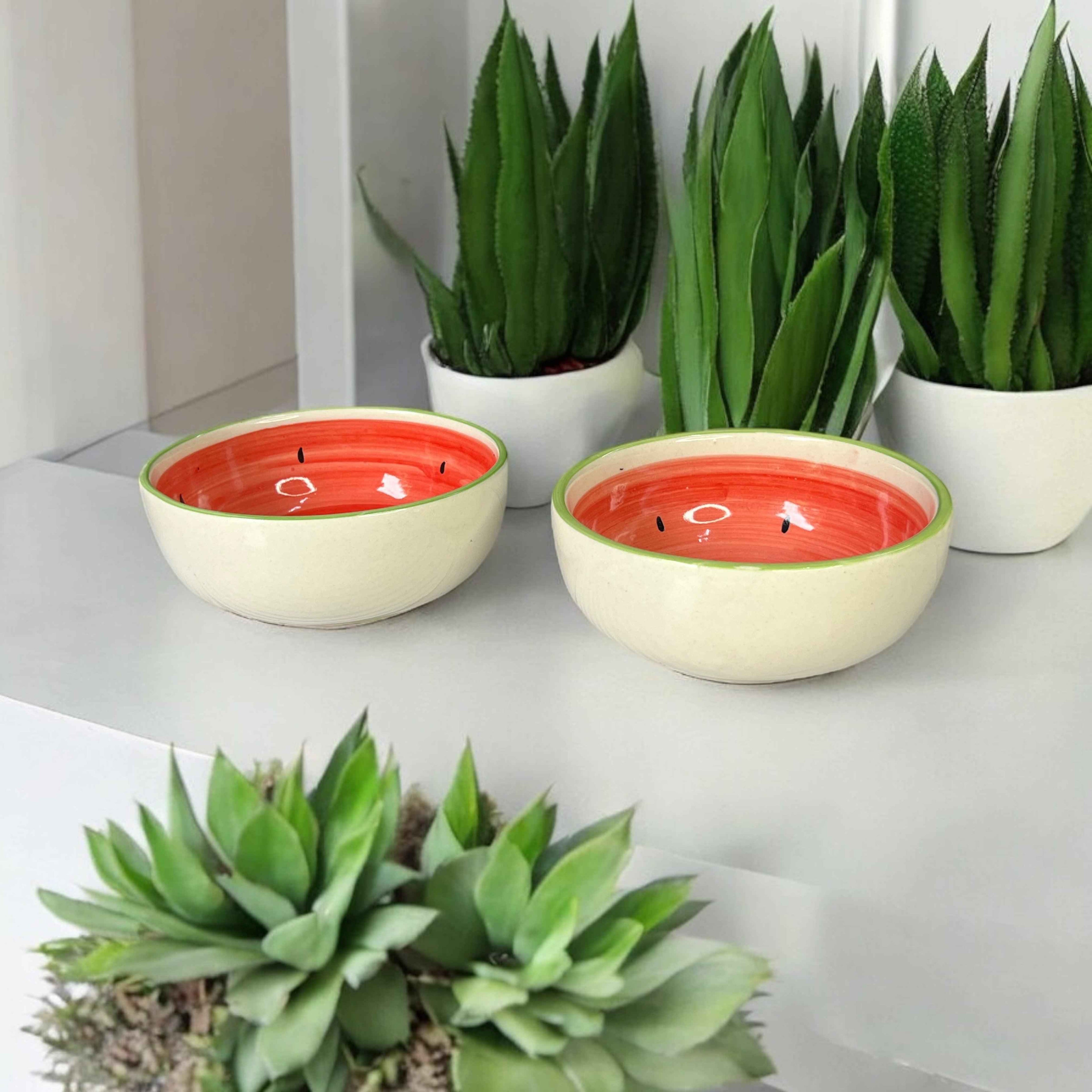 Watermelon Fruit Snack Bowls - Clayful Homes
