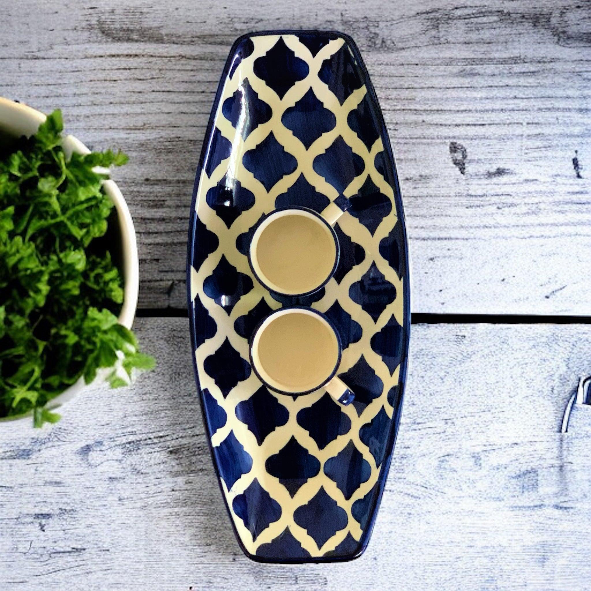 Blue Snacks Platter - Clayful Homes