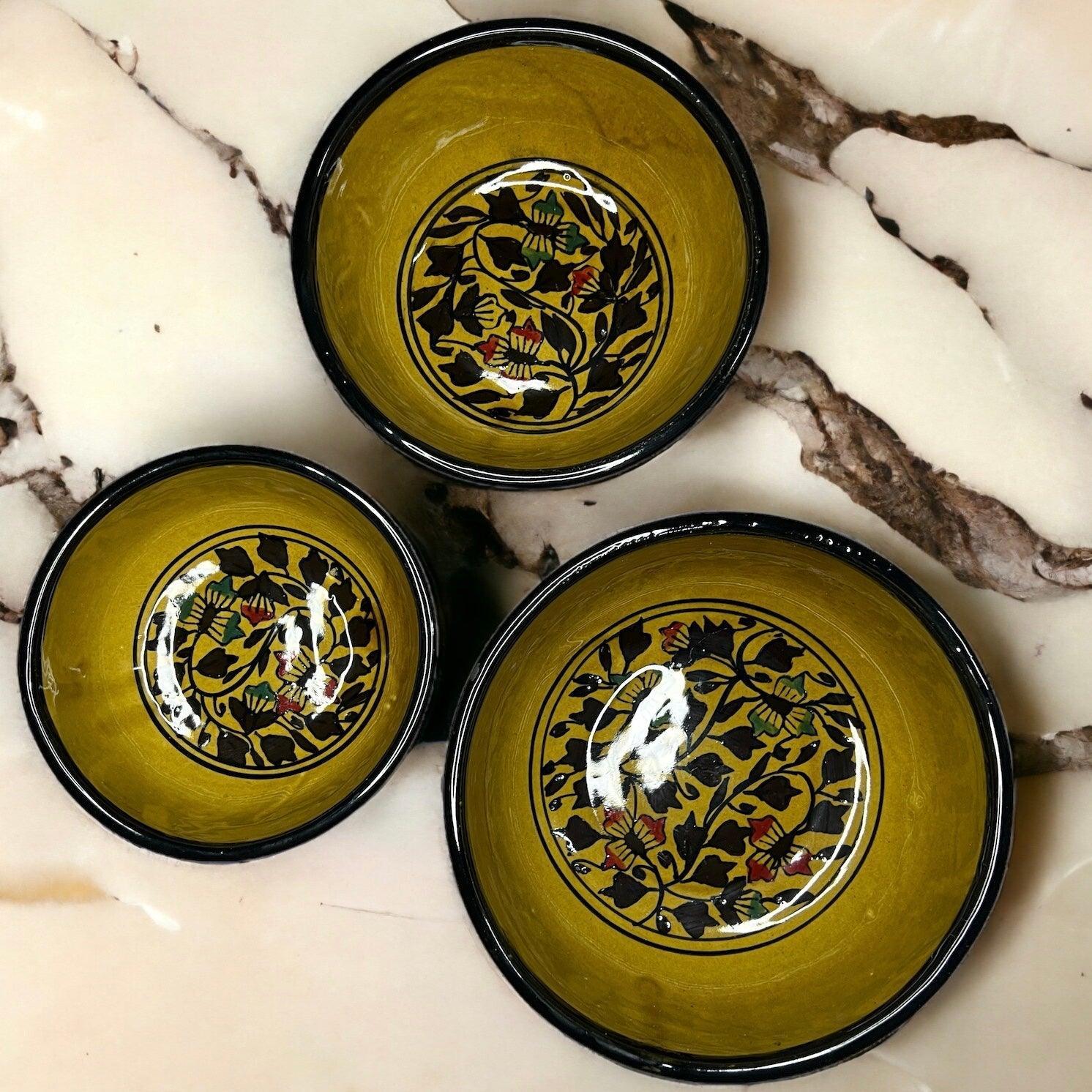 Brown Mughal Serving Bowls - Clayful Homes