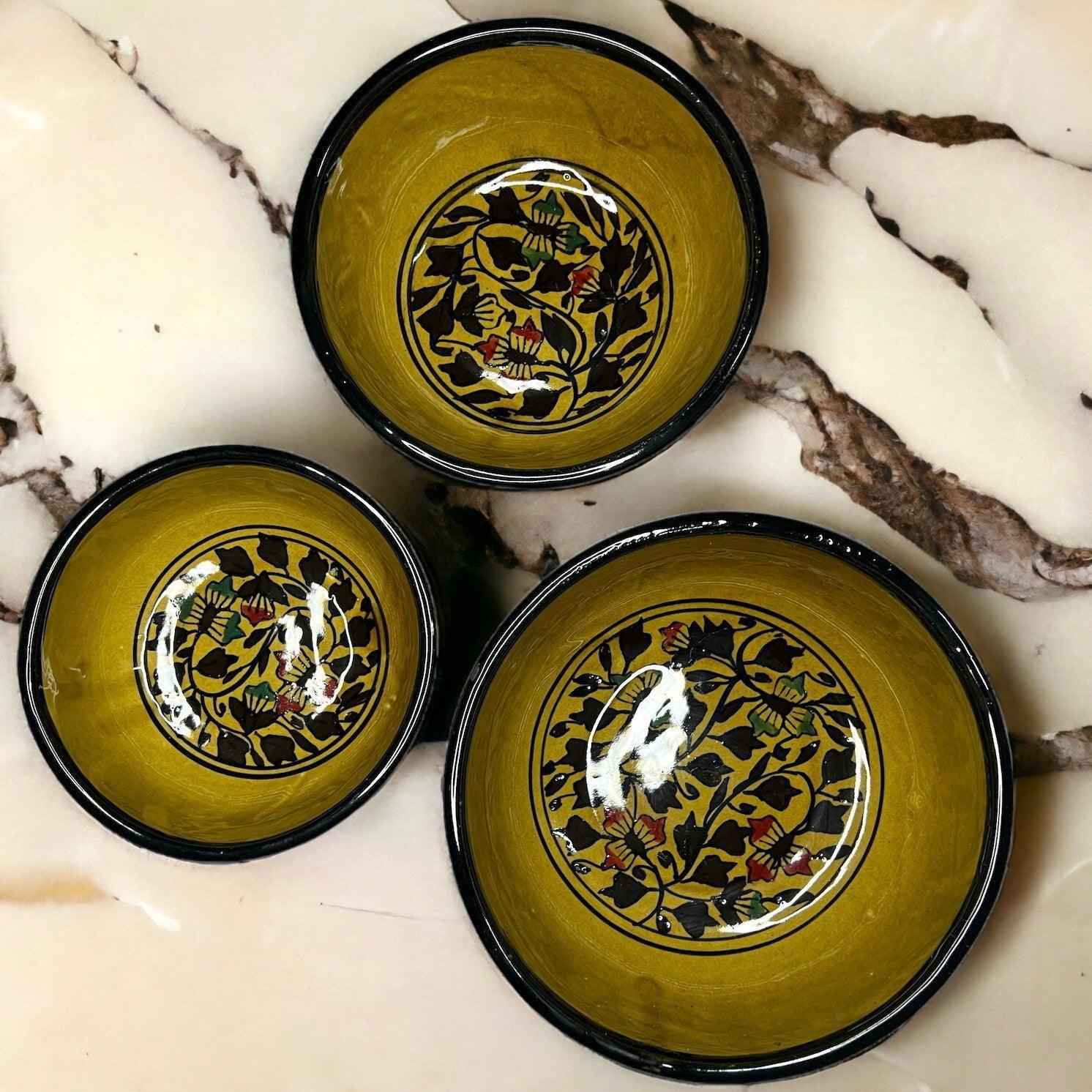 Brown Mughal Serving Bowls - Clayful Homes