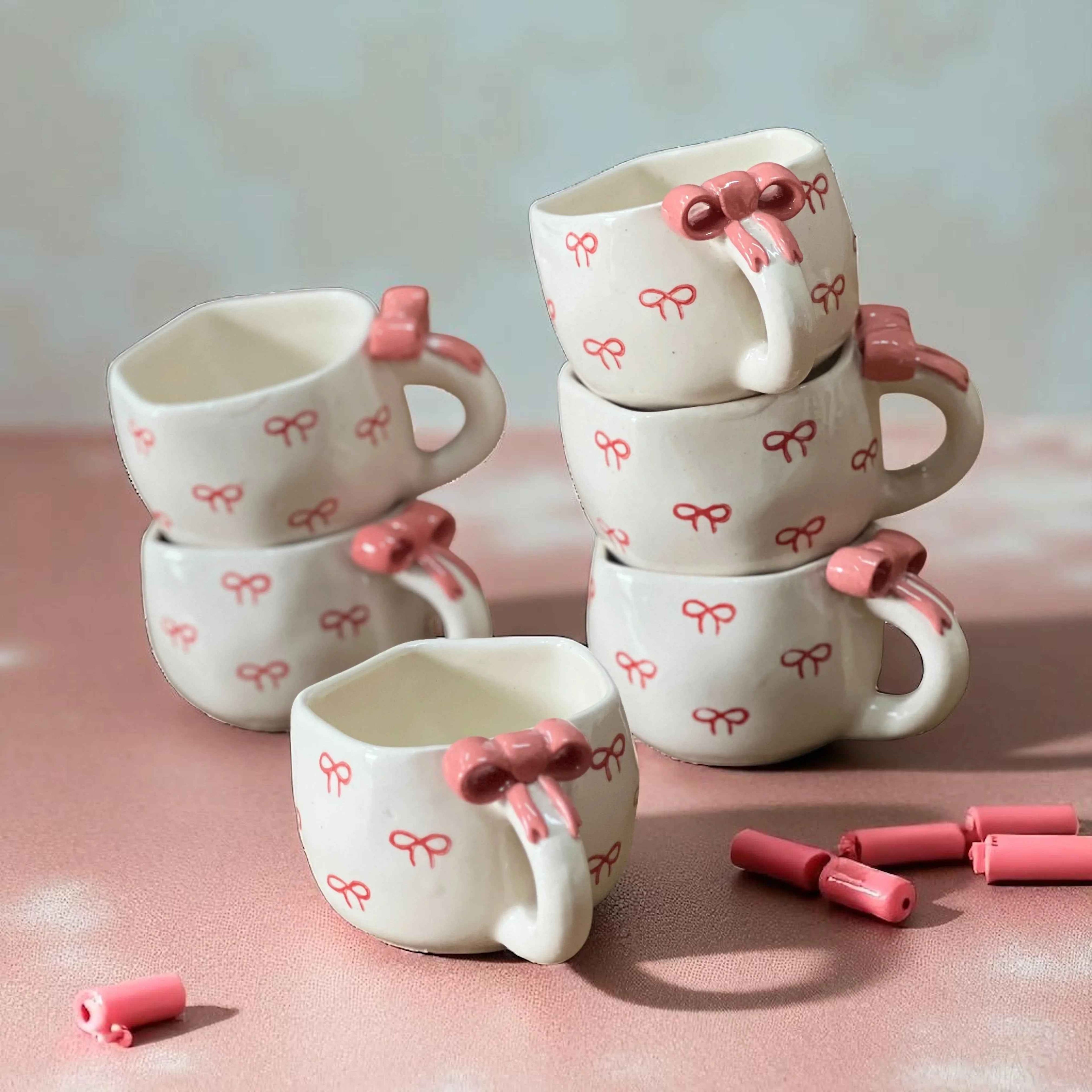 Bow Down Mugs Set of 6 - Clayful Homes