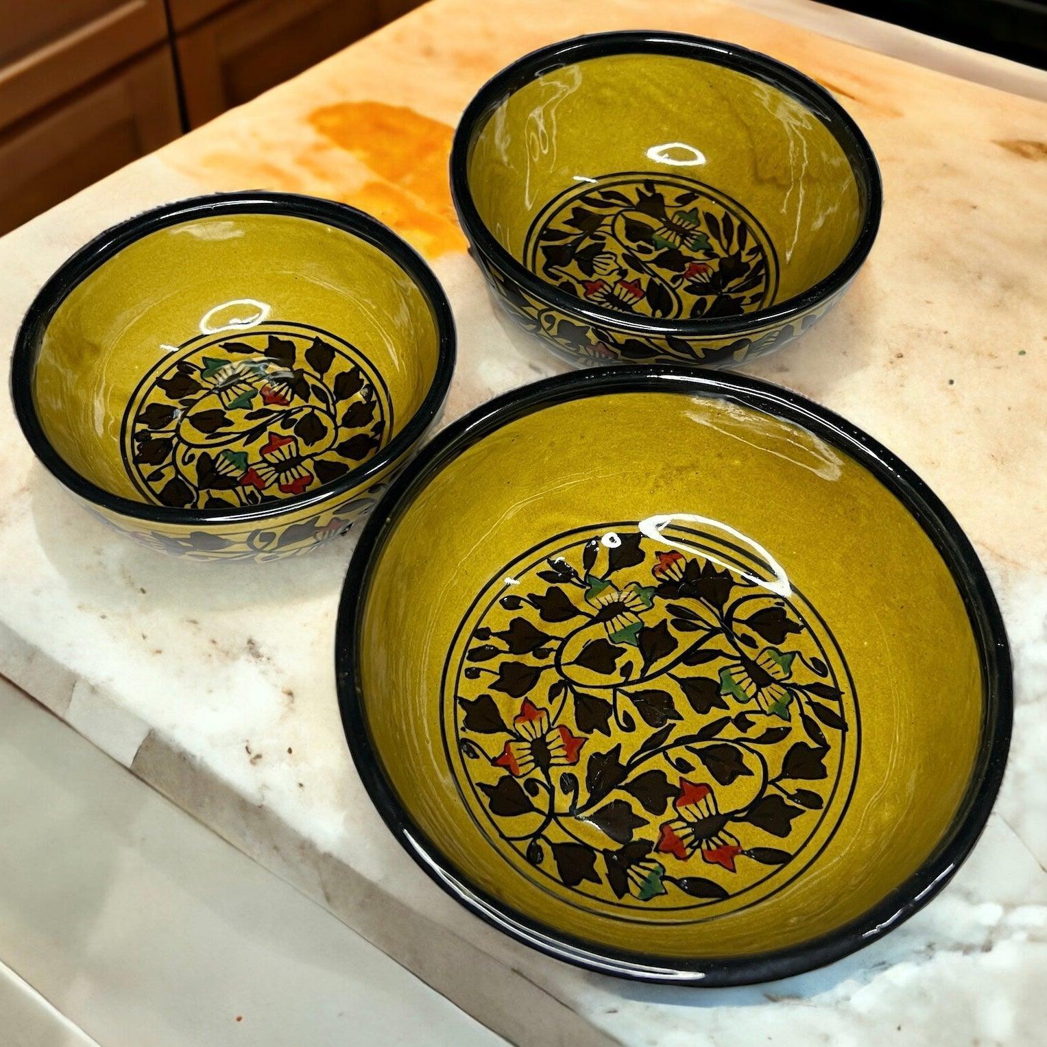 Brown Mughal Serving Bowls - Clayful Homes