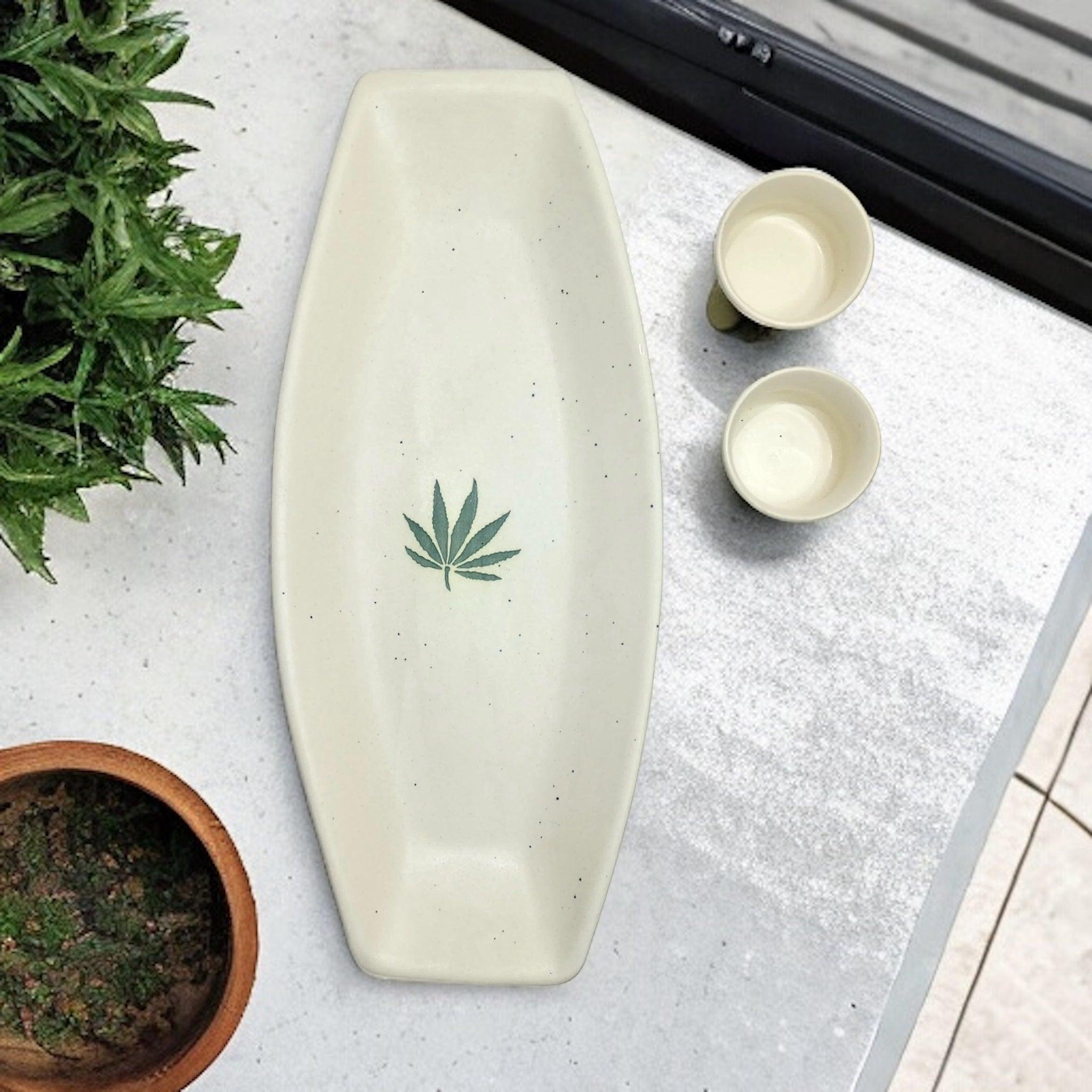 Leaf Snacks Platter - Clayful Homes