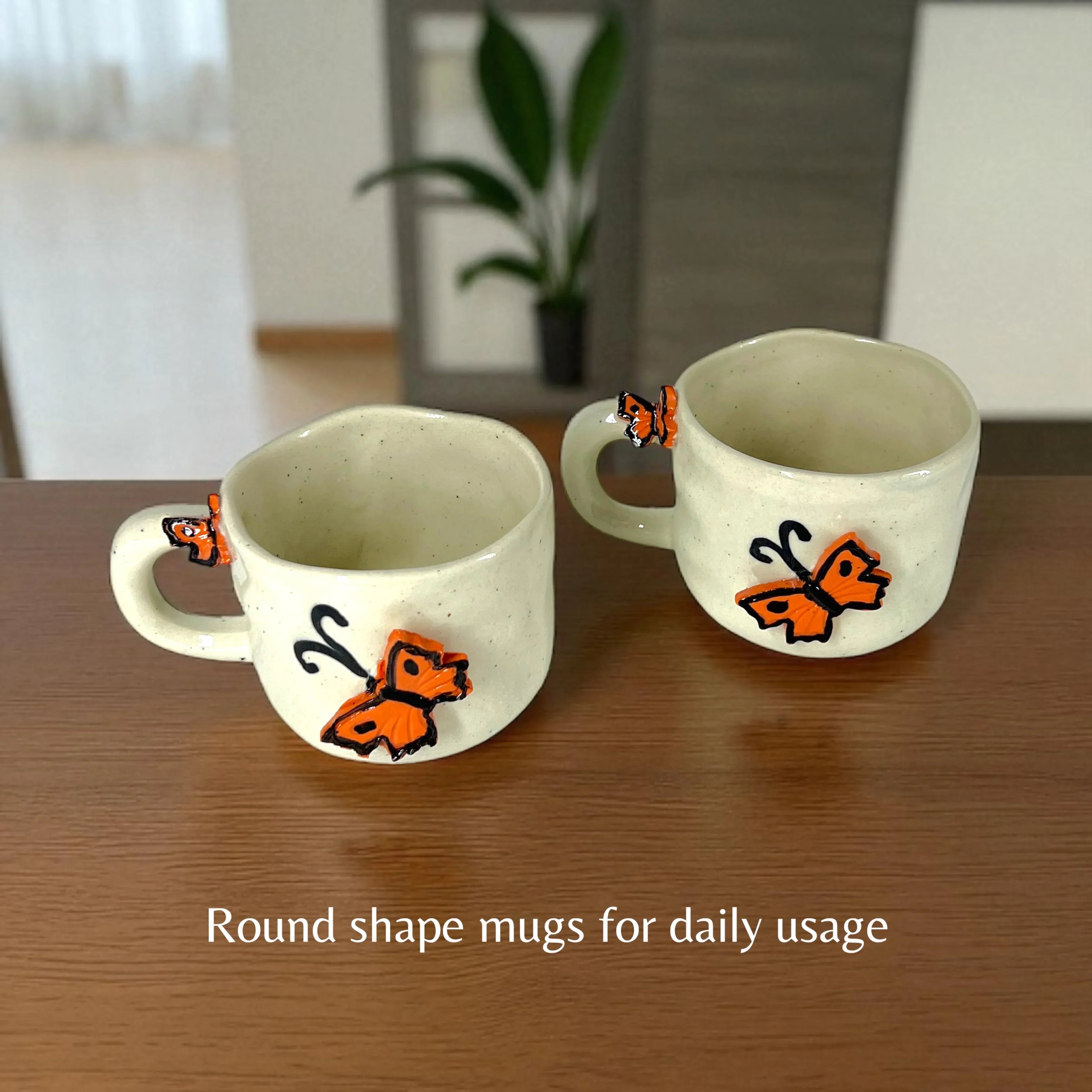 Biggy Butterfly Coffee Mug Set of 2 - Clayful Homes