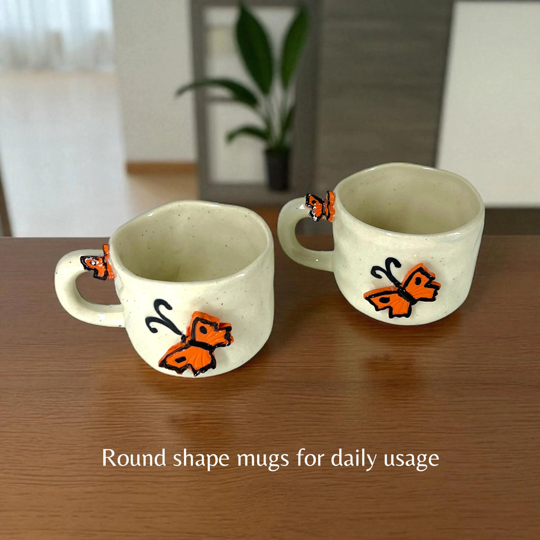Biggy Butterfly Coffee Mug Set of 2 - Clayful Homes