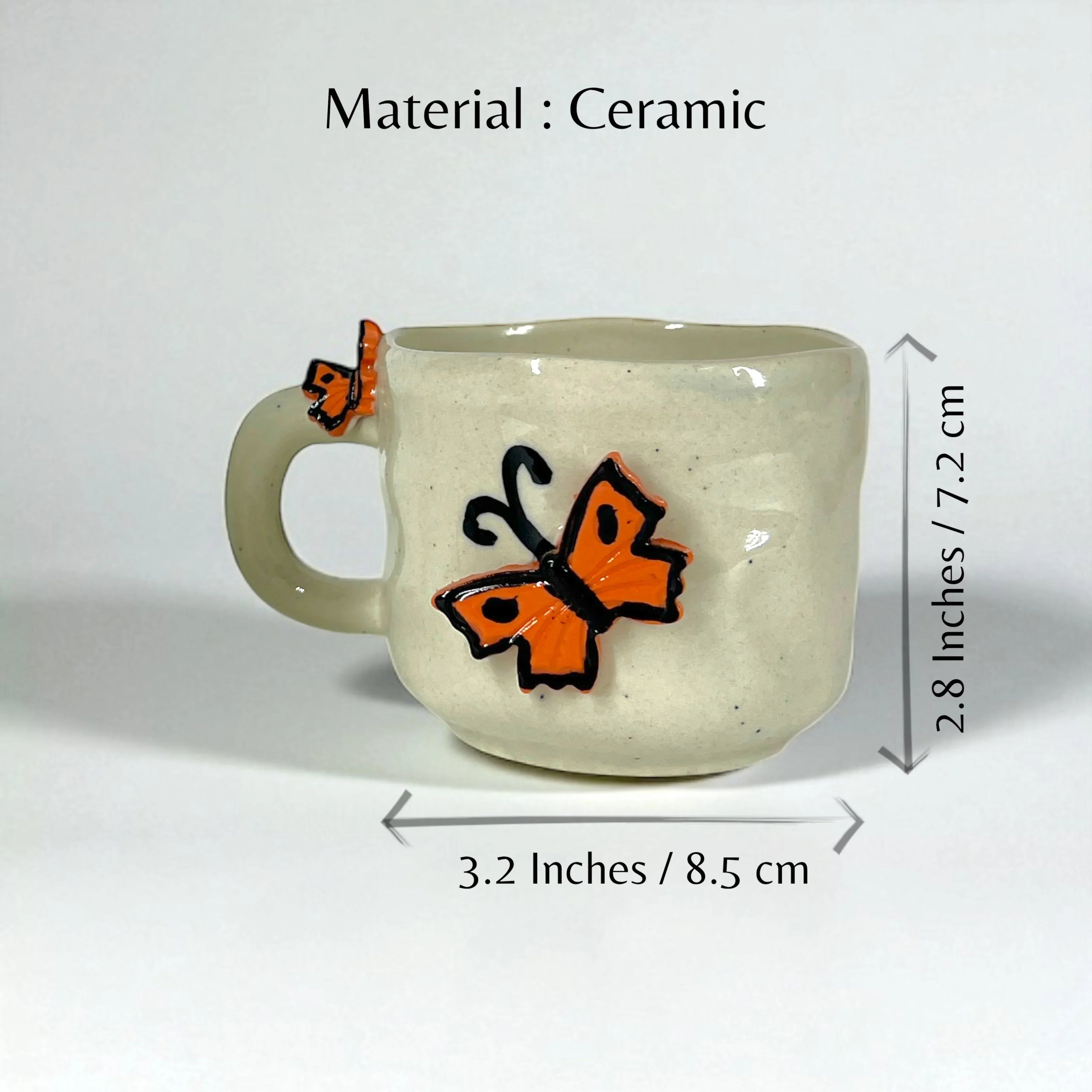 Biggy Butterfly Coffee Mug Set of 2 - Clayful Homes