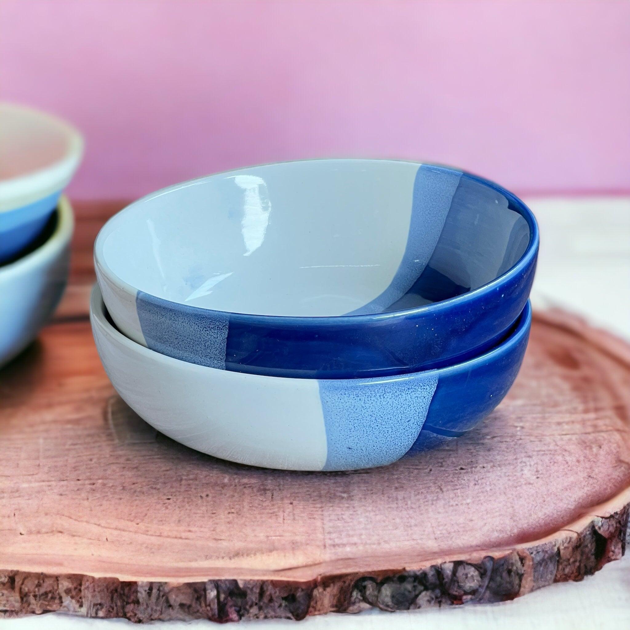 White Blue Set of 2 Serving - Clayful Homes