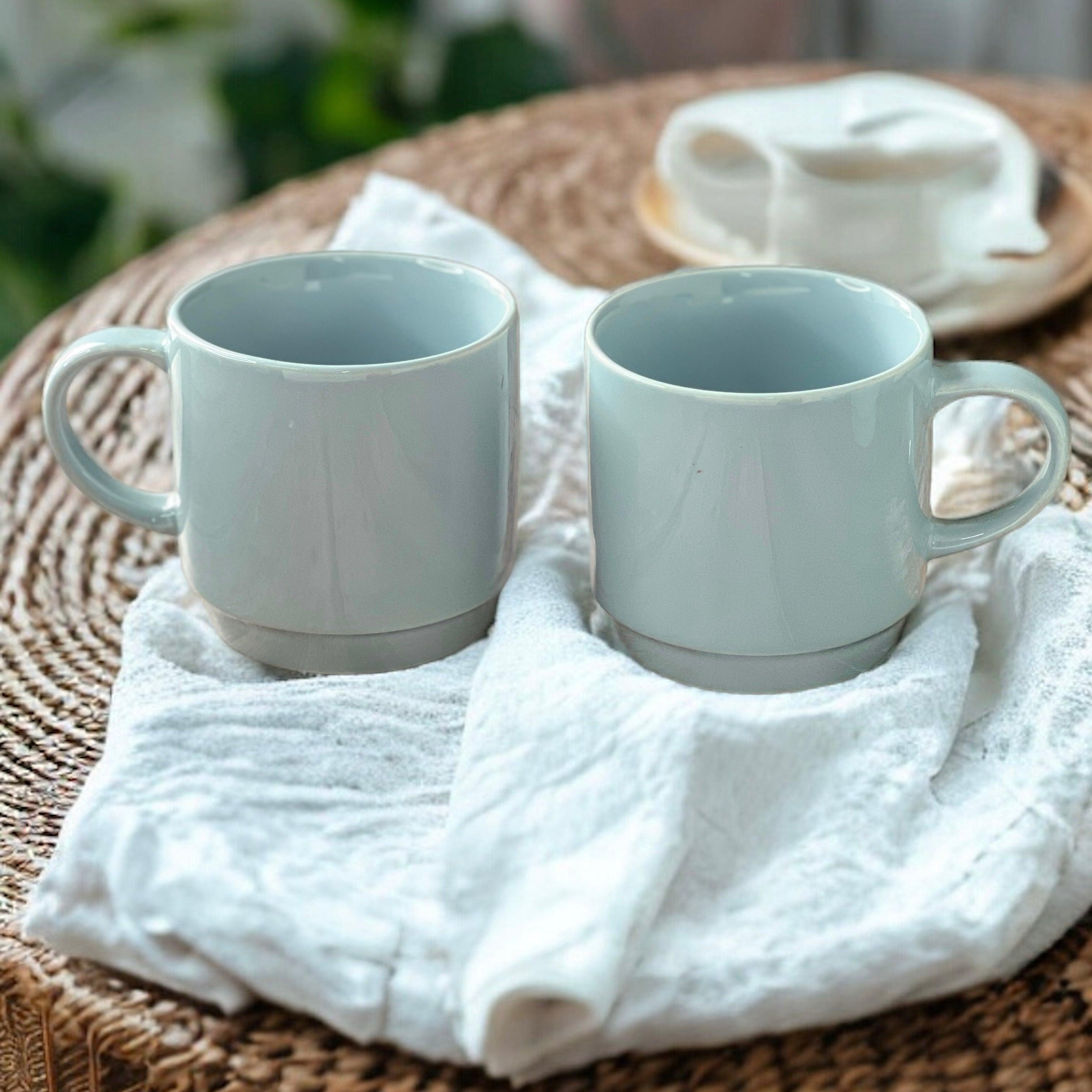 Cafe Blue Mugs | Set of 2 - Clayful Homes