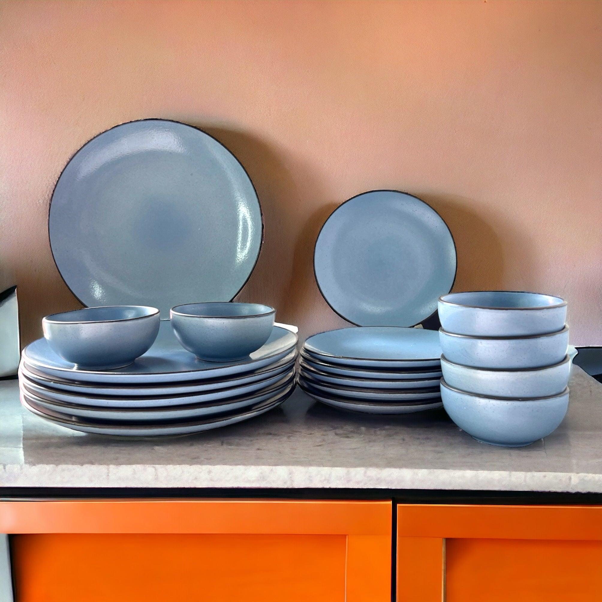 Grey Dinner Set (18 Pcs) - Clayful Homes