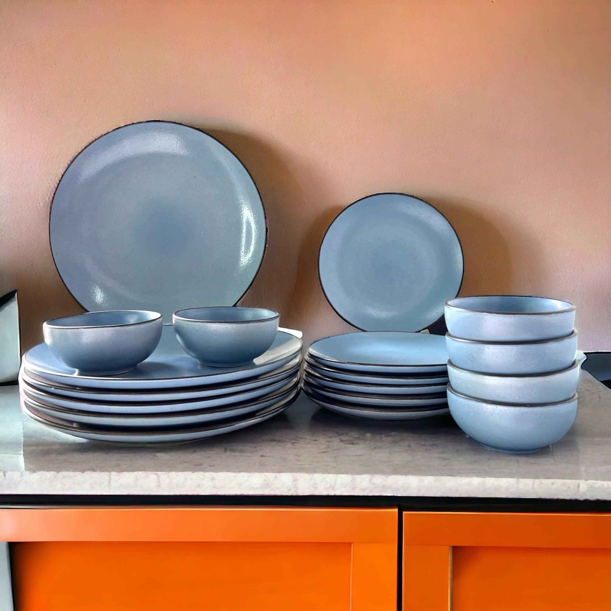 Grey Dinner Set (18 Pcs) - Clayful Homes
