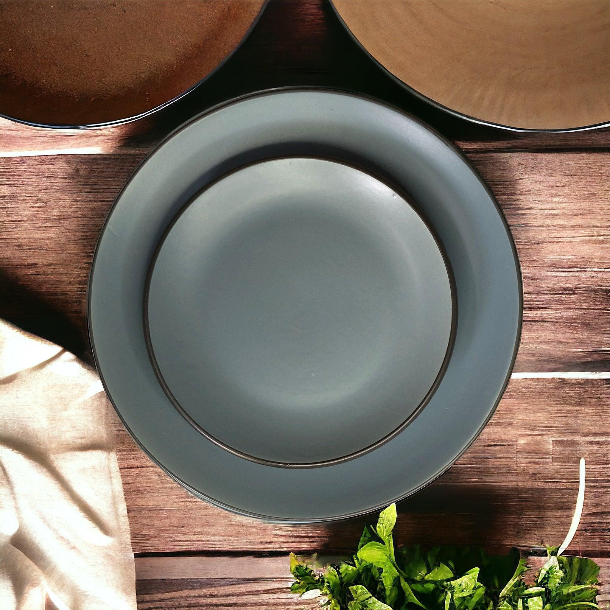 Grey Dinnerware Set (12 Pcs) - Clayful Homes