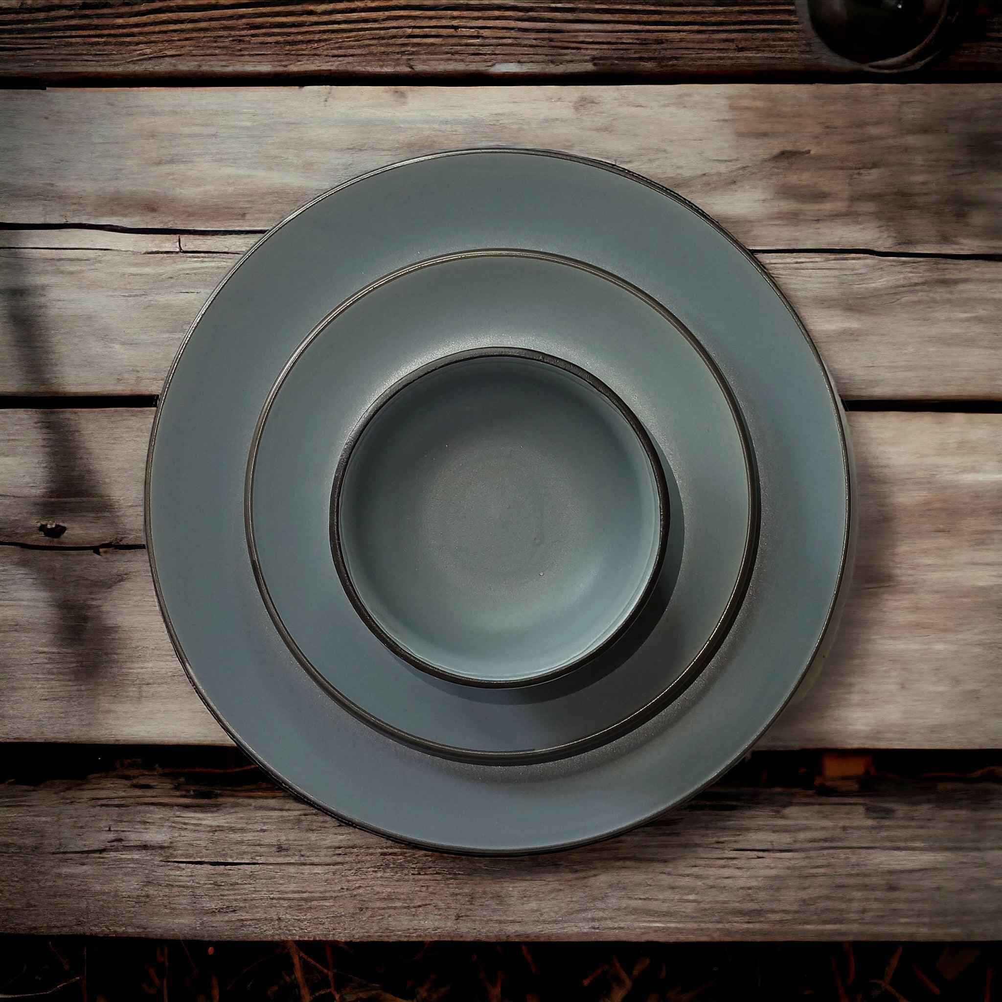 Grey Dinnerware Set (12 Pcs) - Clayful Homes