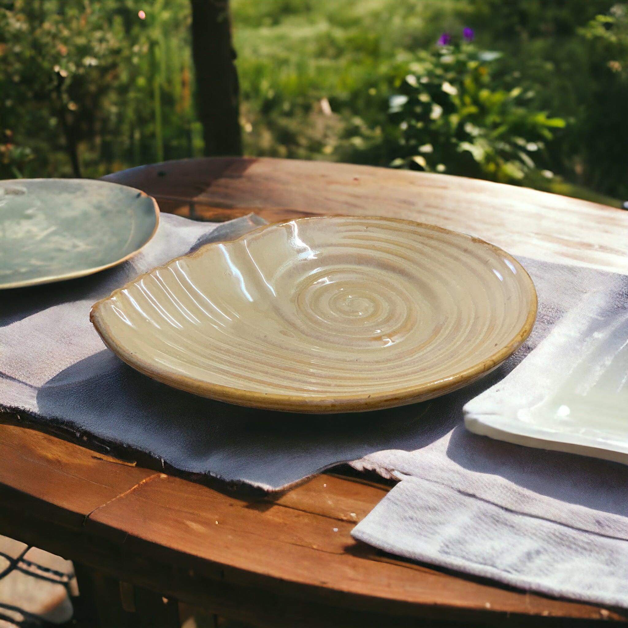Cream Shell Platter - Clayful Homes