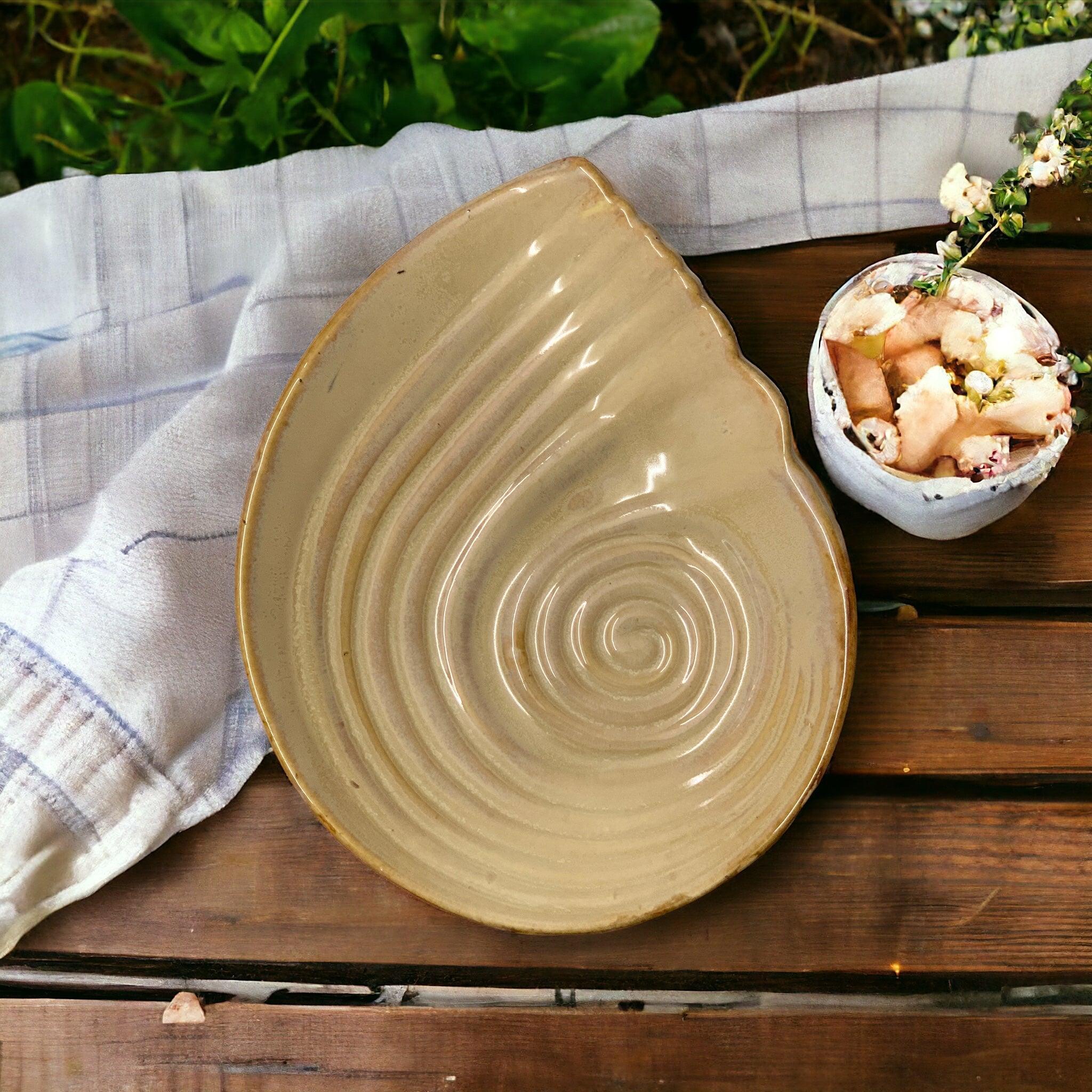 Cream Shell Platter - Clayful Homes