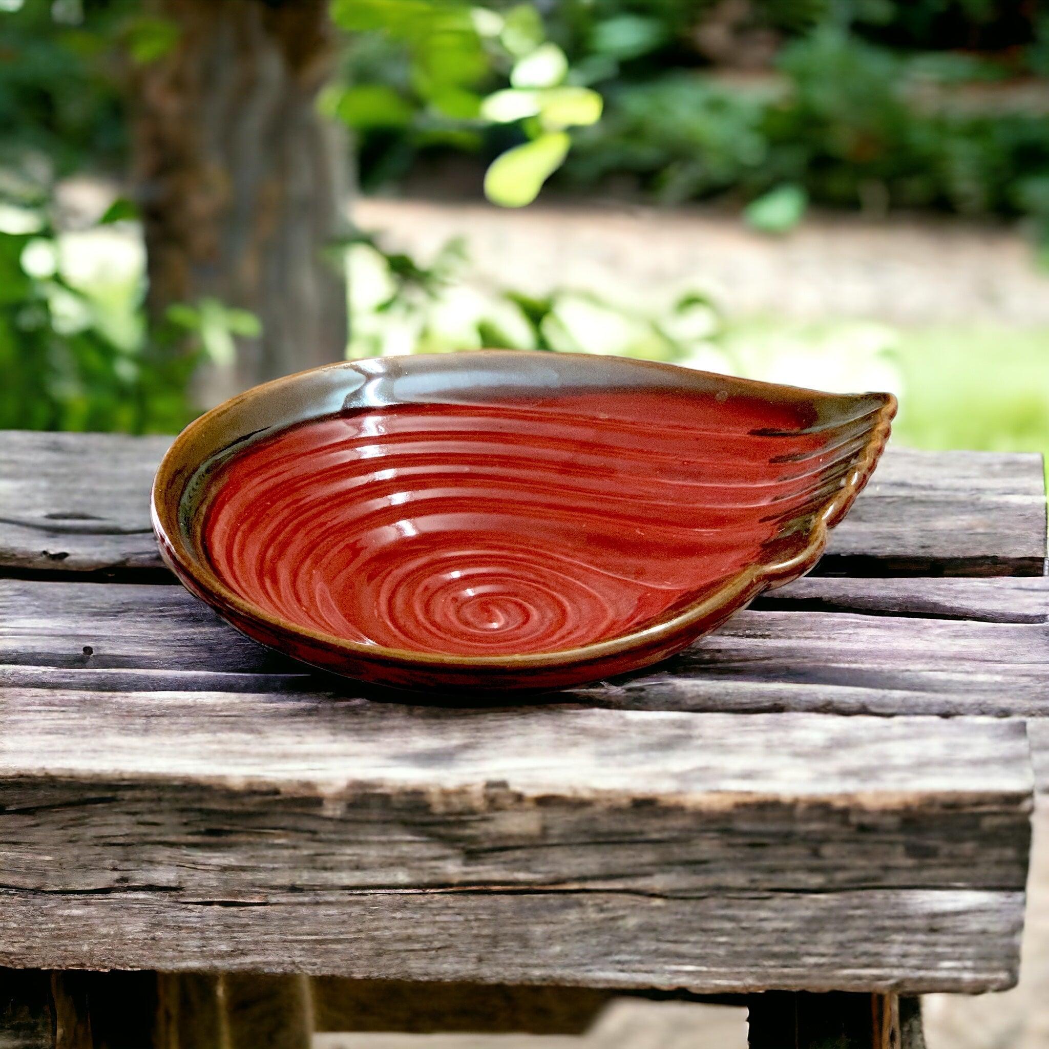 Red Shell Platter - Clayful Homes