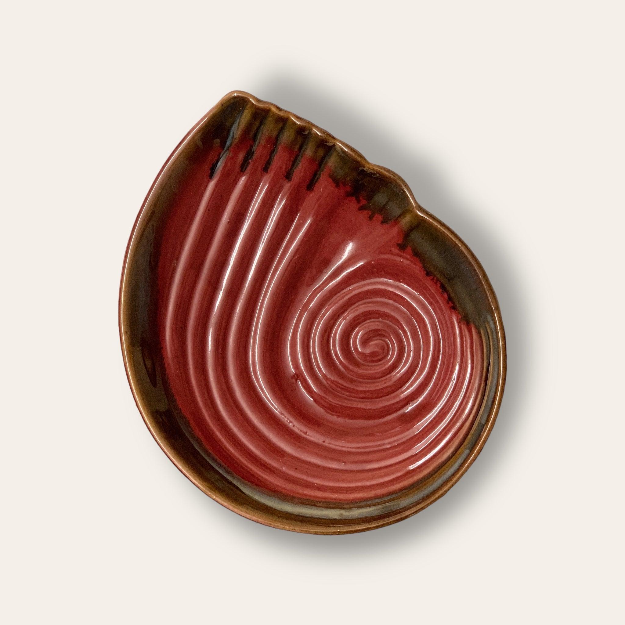 Red Shell Platter - Clayful Homes