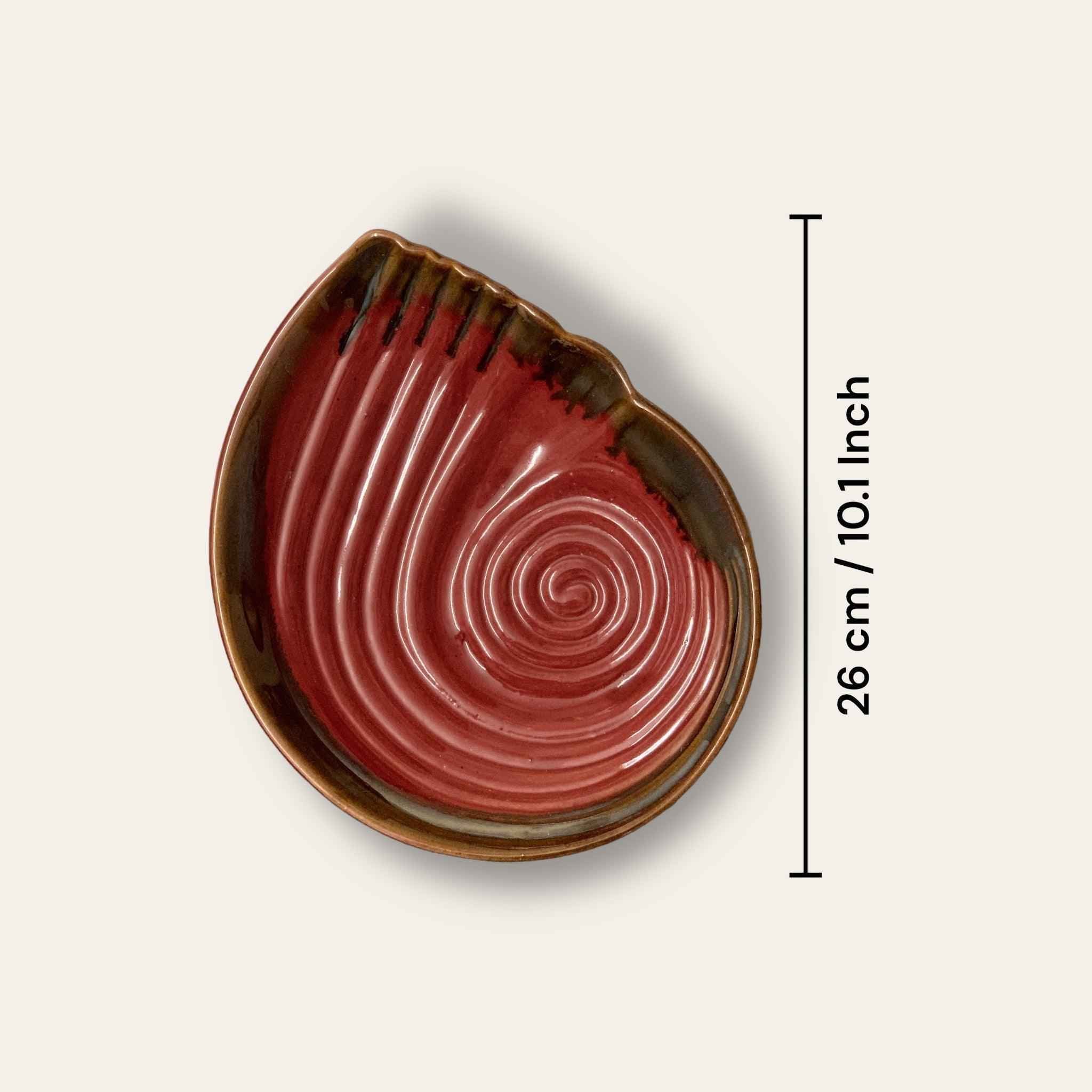 Red Shell Platter - Clayful Homes