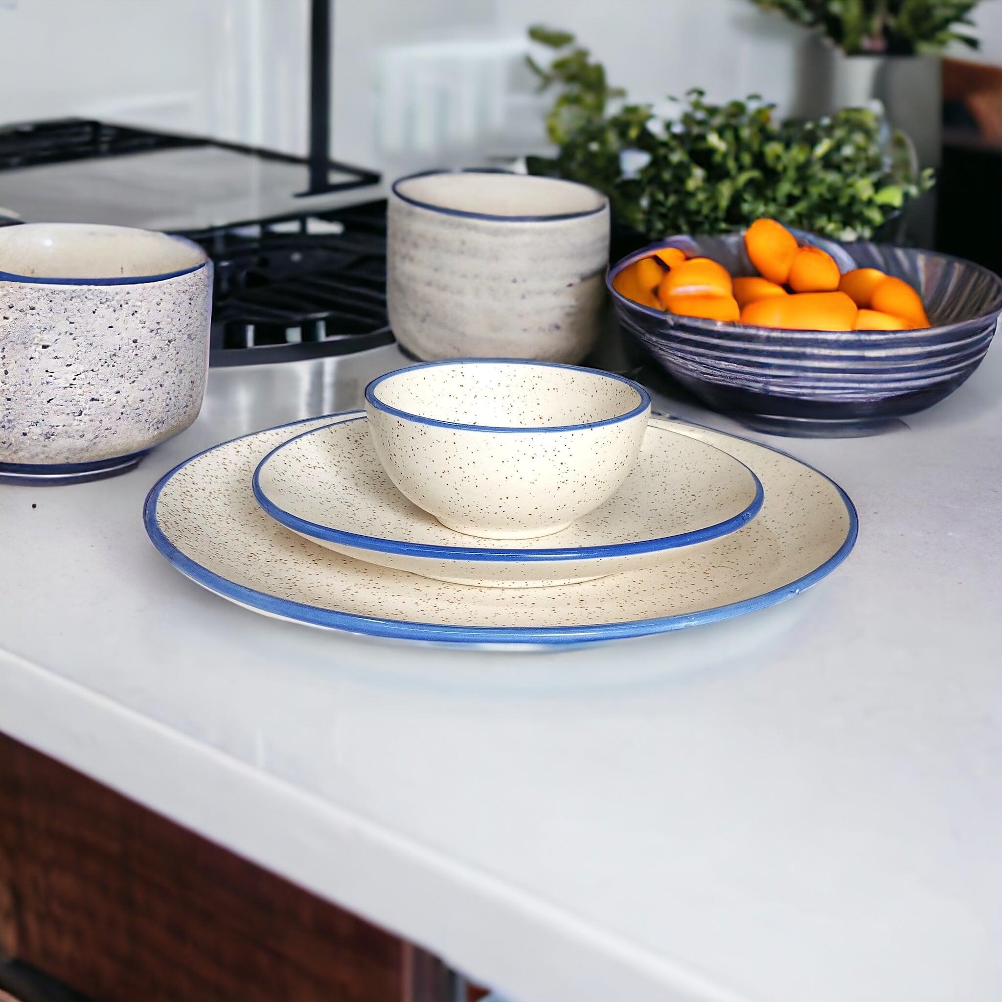 Marble White Dinner set (18pcs) - Clayful Homes