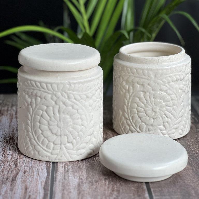 Two White Jars - Clayful Homes