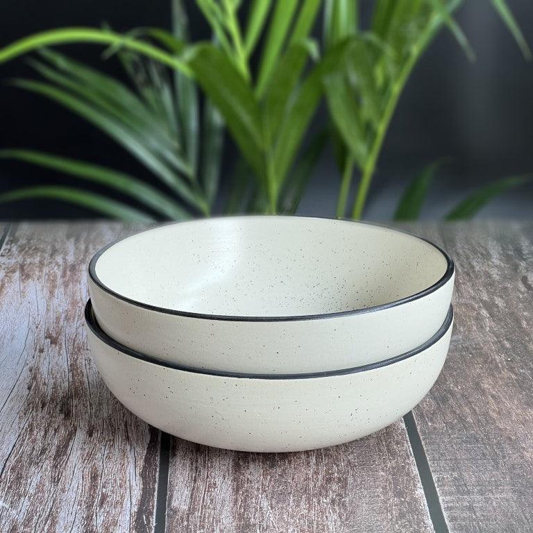 Marble White Set of 2 Serving Bowls - Clayful Homes