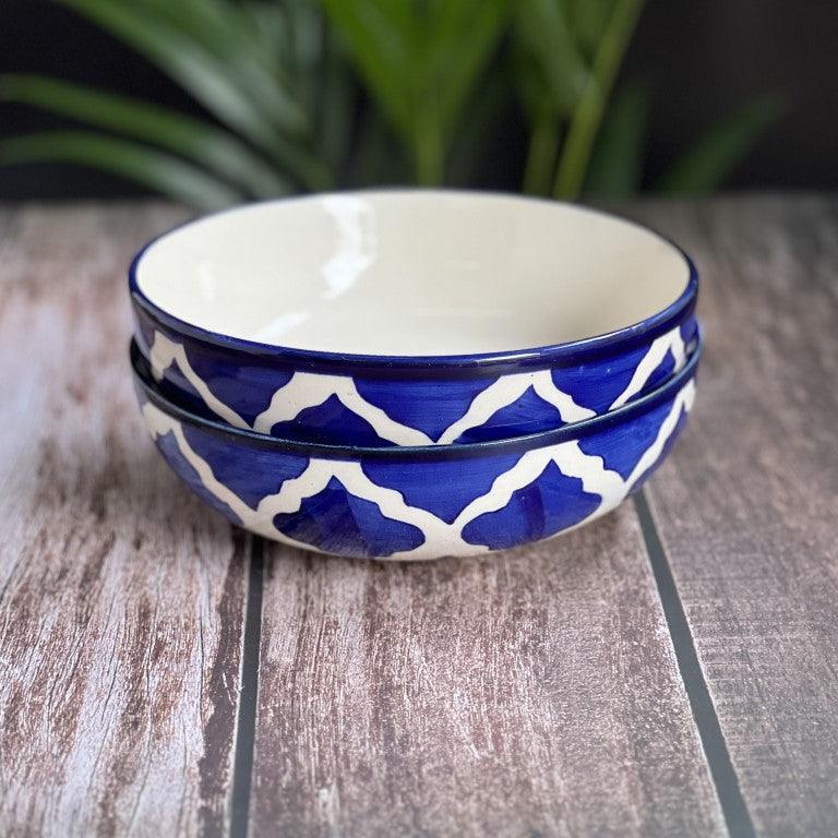 Blue Set of 2 Serving Bowls - Clayful Homes