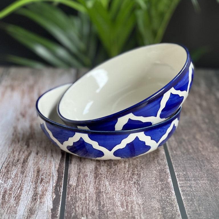 Blue Set of 2 Serving Bowls - Clayful Homes