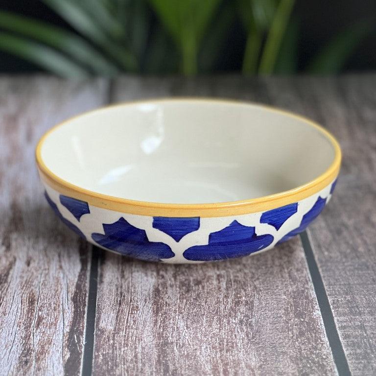 Mustard Blue Set of 2 Serving Bowls - Clayful Homes