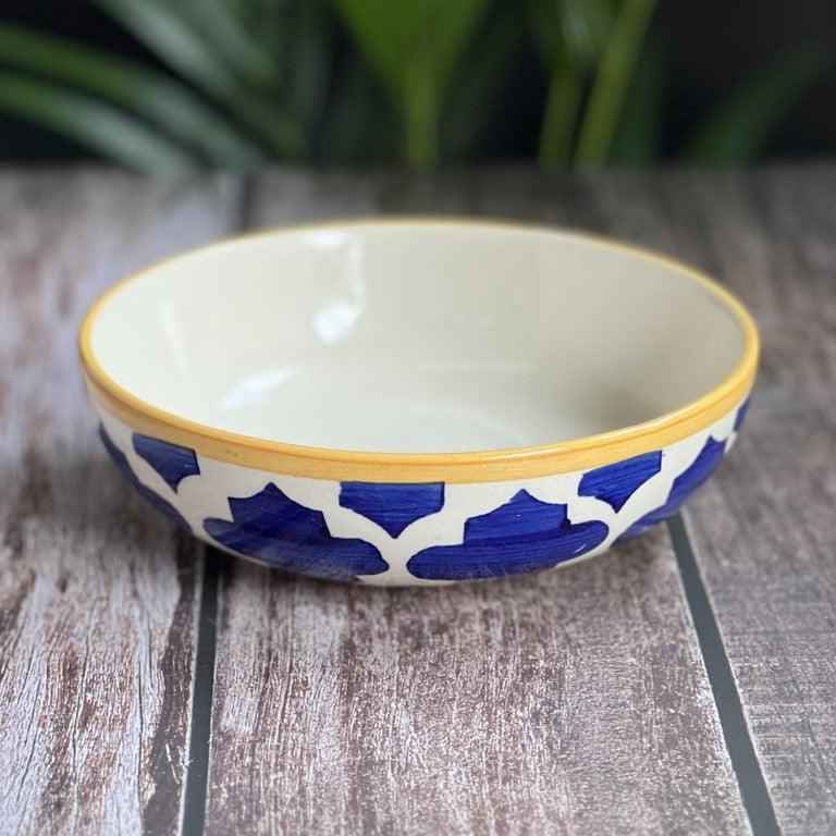 Mustard Blue Set of 2 Serving Bowls - Clayful Homes