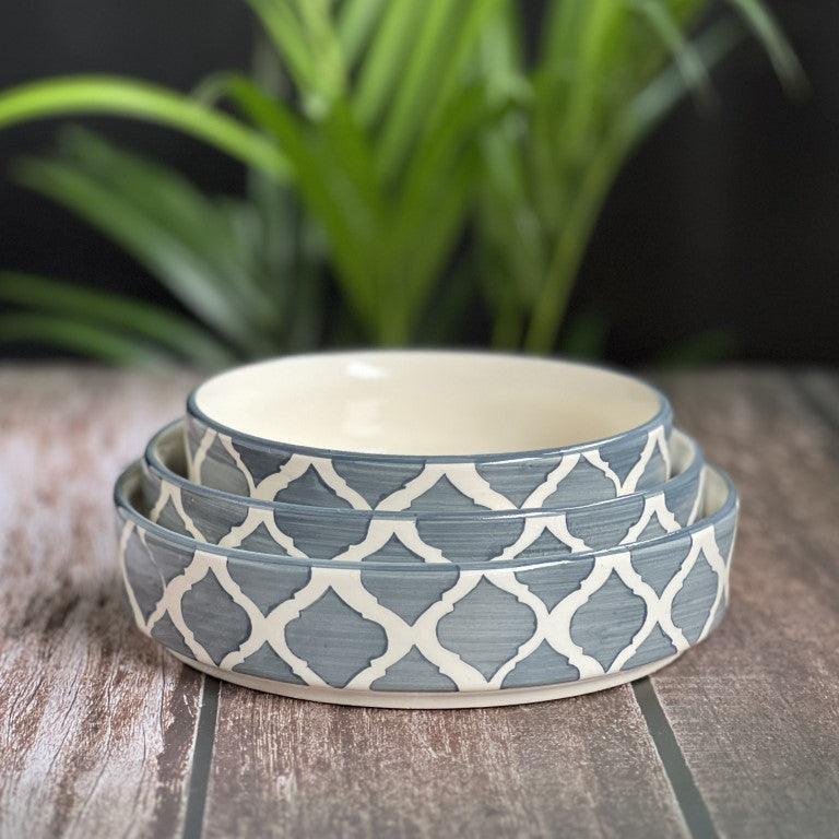 Grey Salad Snack Tray Set - Clayful Homes