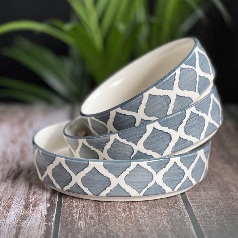 Grey Salad Snack Tray Set - Clayful Homes