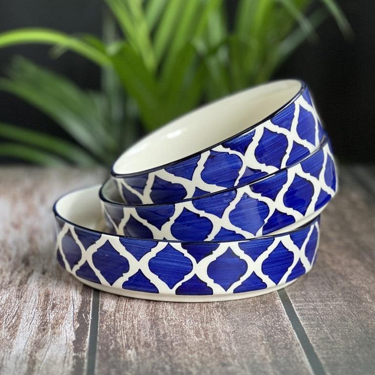 Blue Salad Snack Tray Set - Clayful Homes