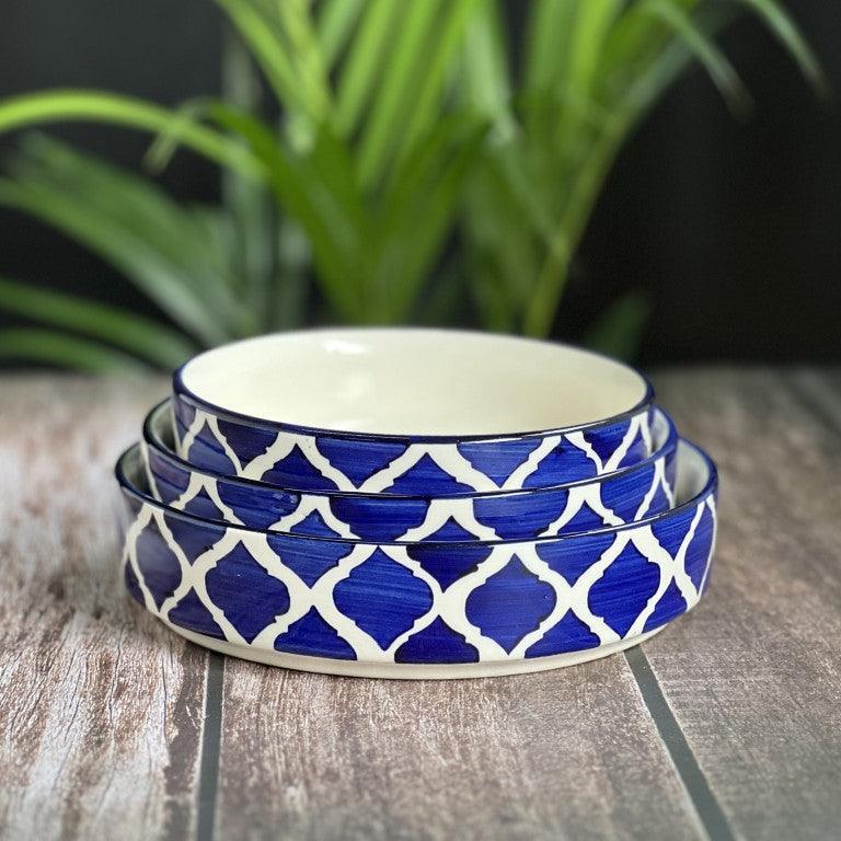 Blue Salad Snack Tray Set - Clayful Homes