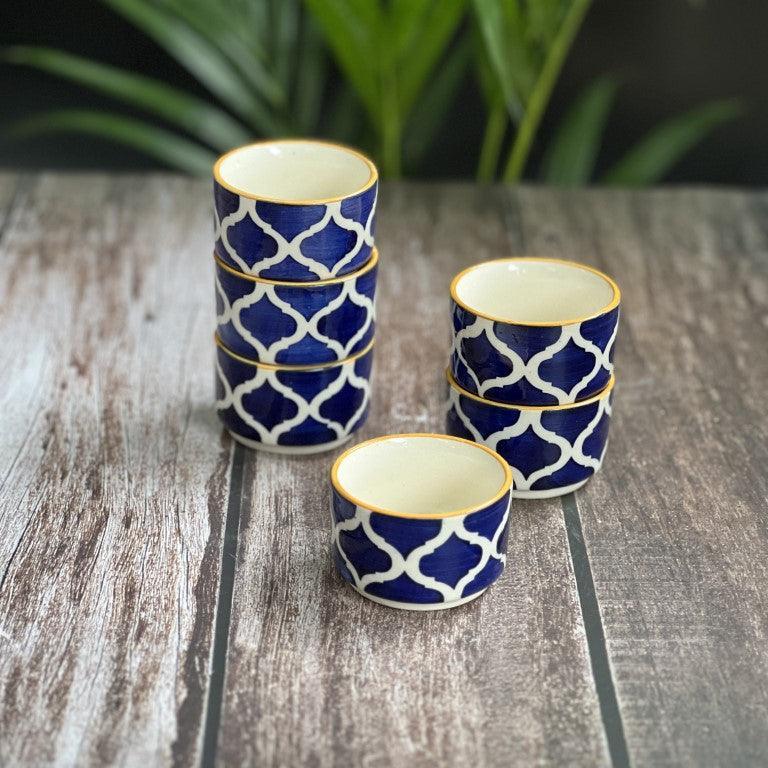 Blue & Yellow Chutney Katoris / Bowls - Clayful Homes