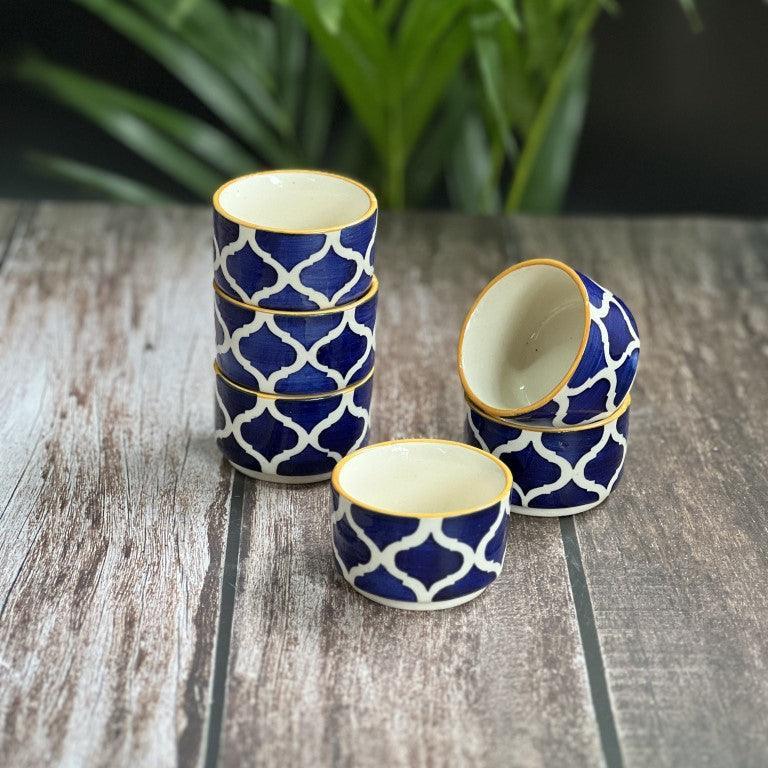 Blue & Yellow Chutney Katoris / Bowls - Clayful Homes