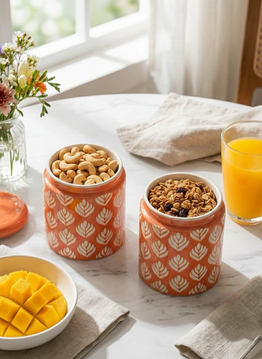 Pink Design Jars Pack of 2 - Clayful Homes