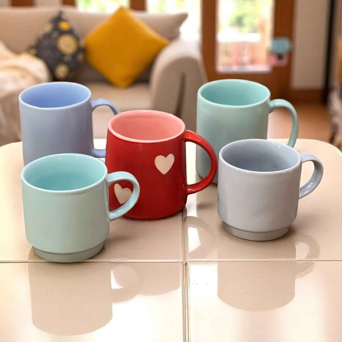 Love Struck ceramic coffee mugs set from Clayful Homes