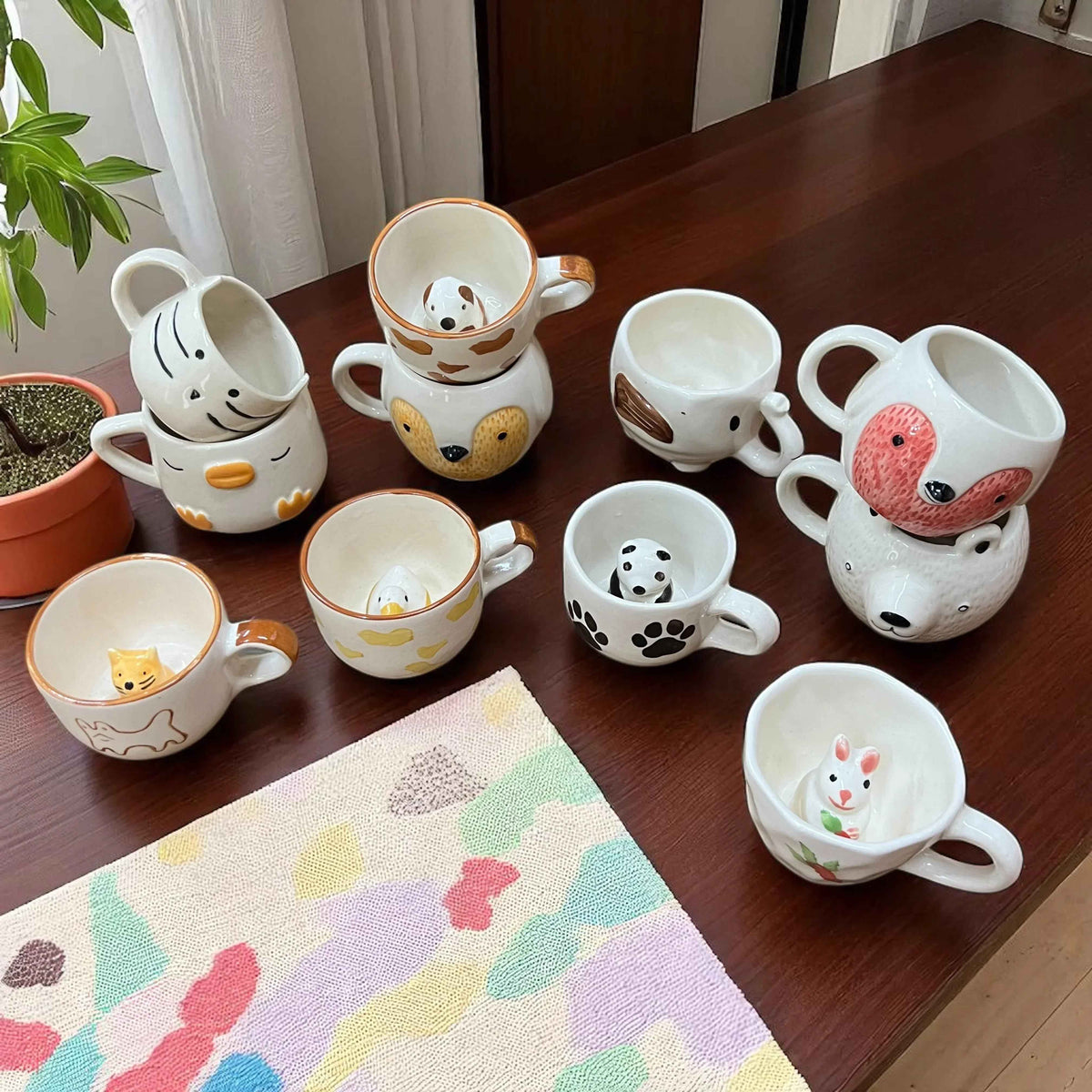 Animal Kingdom ceramic coffee mugs set of 11