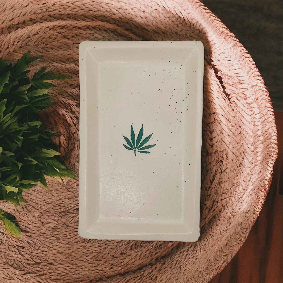 The Leaf Plate ceramic snack plate from Clayful Homes
