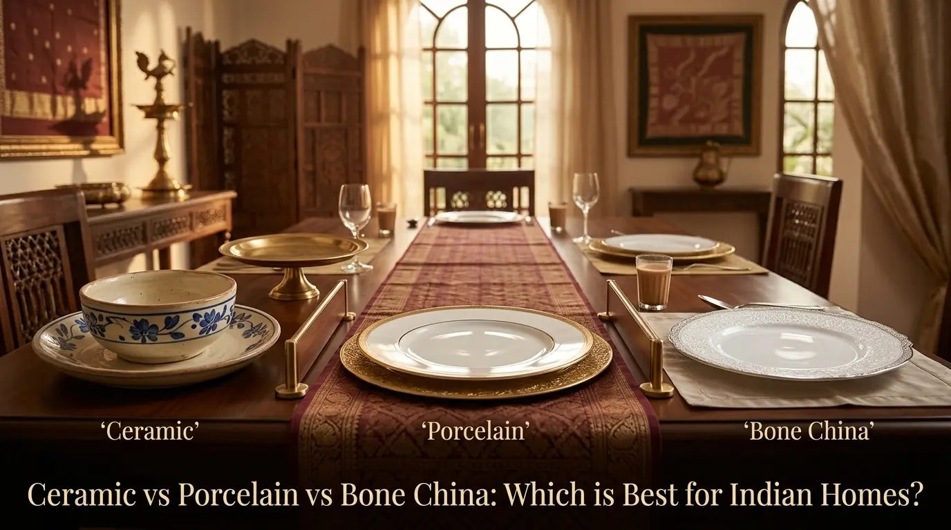 Ceramic vs Porcelain vs Bone China: Which is Best for Indian Homes?