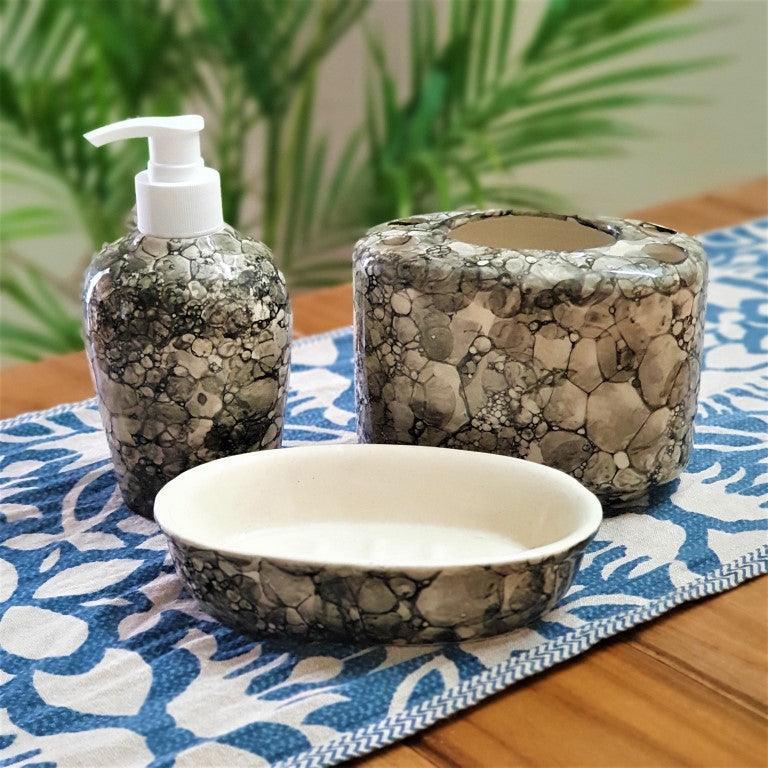 Black Luster Bathroom Set - Clayful Homes