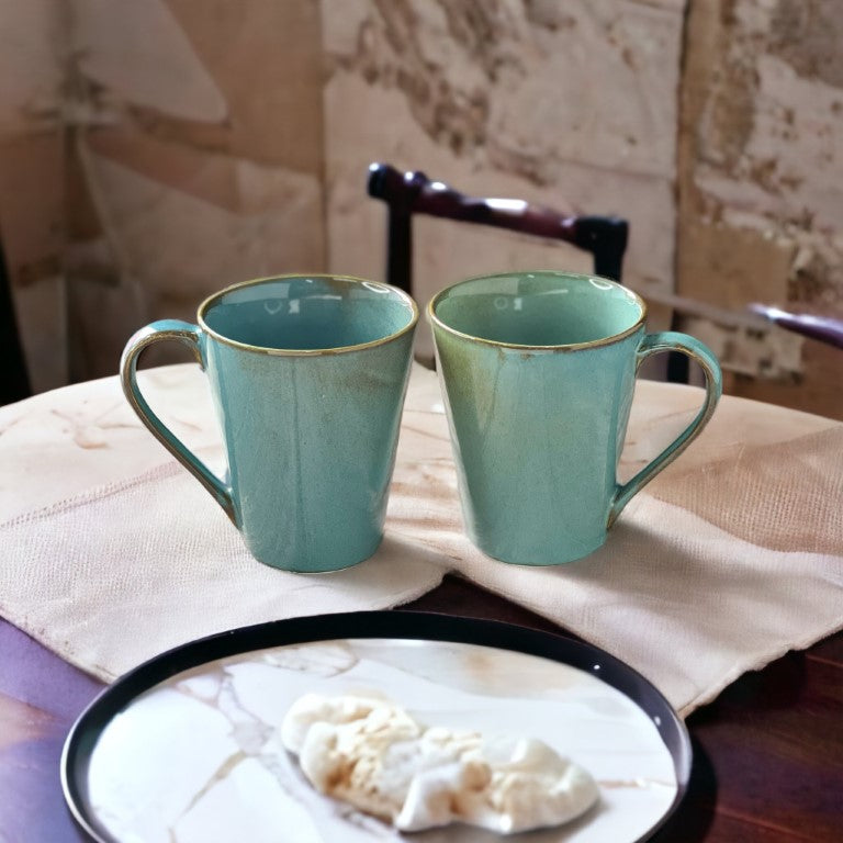 Madras Celdon Green Mugs | Set of 2