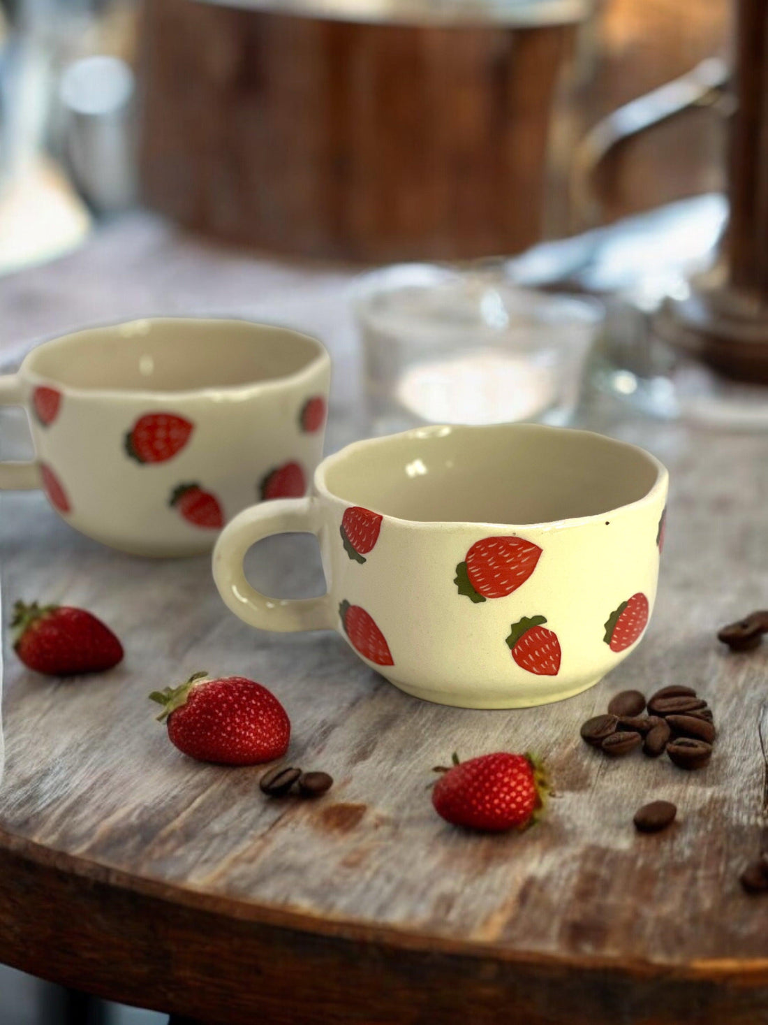 Cappuccino Mug Strawberry - Clayful Homes