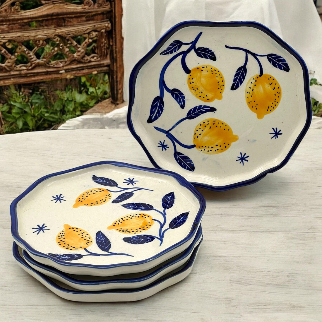 Four Lemon Snack/Dessert Plates - Clayful Homes