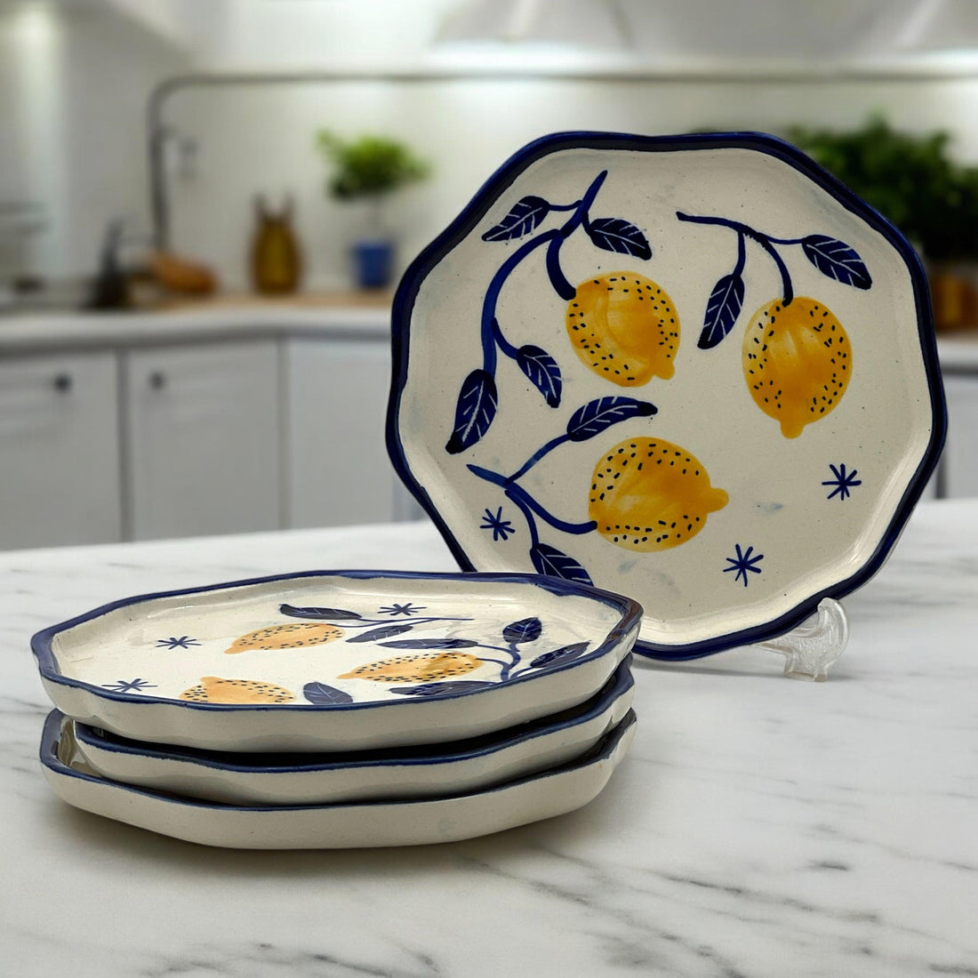 Four Lemon Snack/Dessert Plates - Clayful Homes