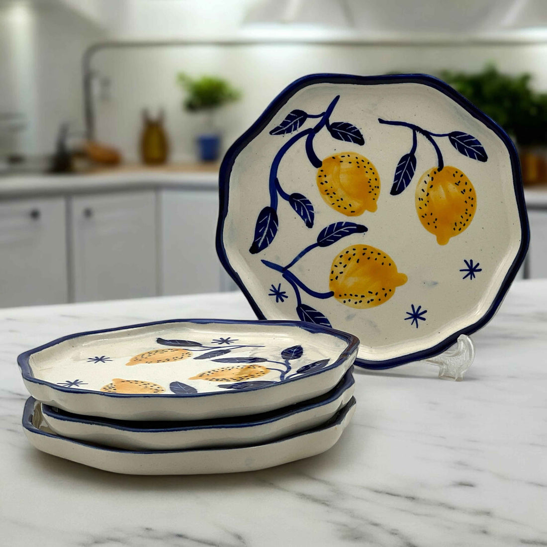 Four Lemon Snack/Dessert Plates